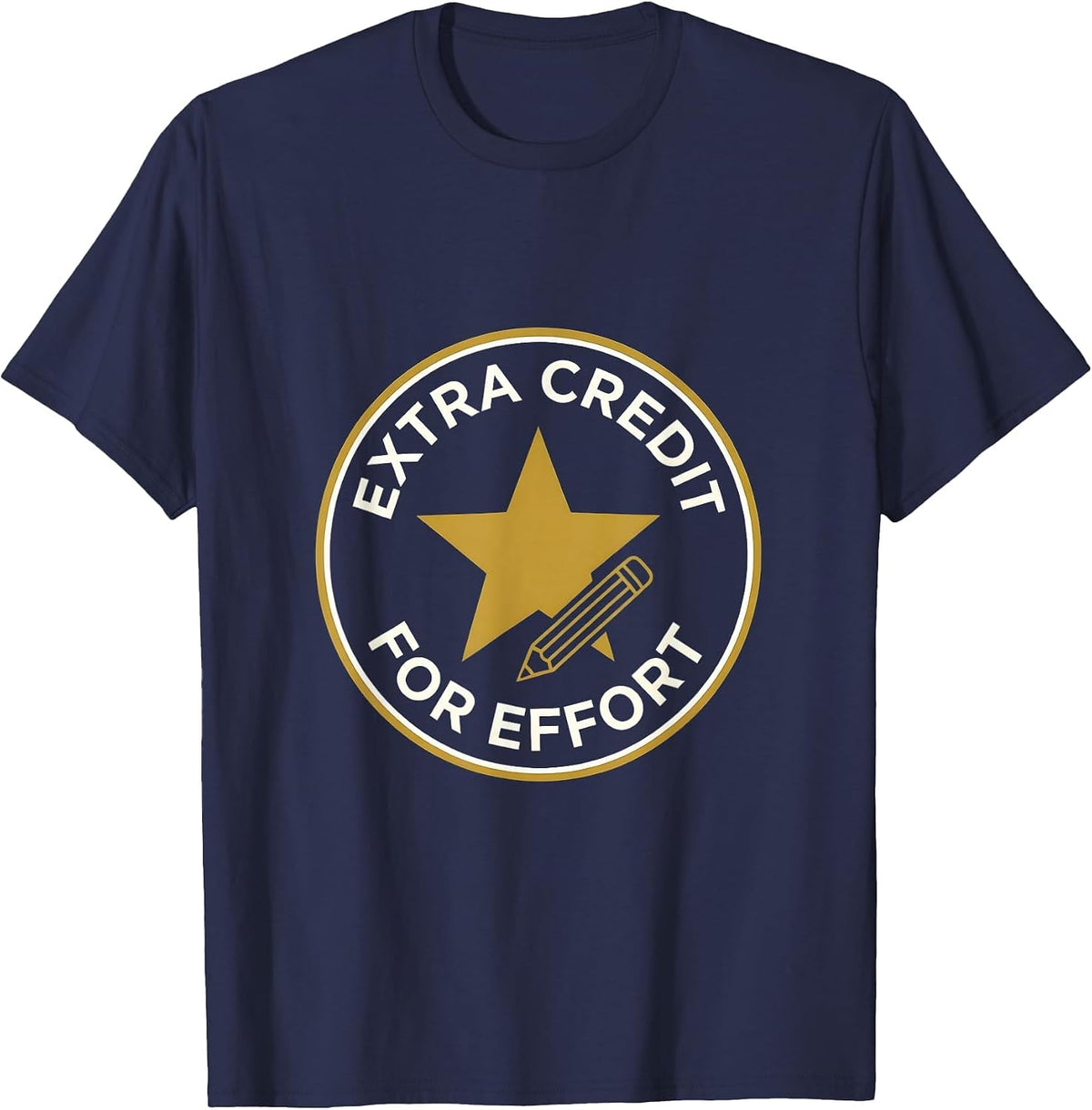 Extra Credit For Effort Back To School Teacher Design T-Shirt - Navy Blue