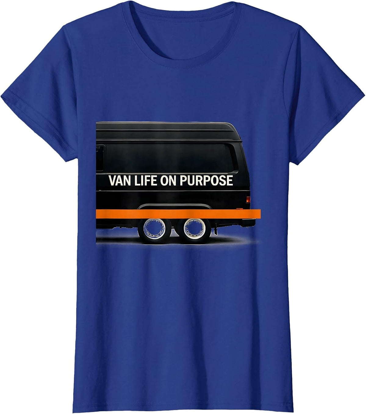 Women's Van Life On Purpose Retro Van Dwellers Nomad Gift T-Shirt - Royal Blue