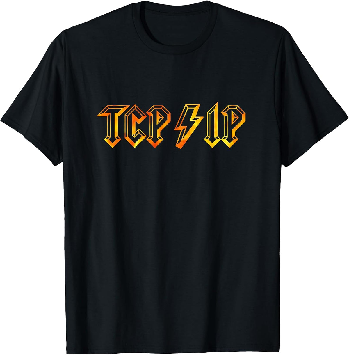 TCP/IP in Rock N Roll Style - Computer Geeks' Networking T-Shirt - Black