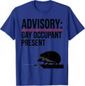 Advisory: Gay Occupant Present Funny Hedgehog Meme Bootleg T-Shirt - Royal Blue