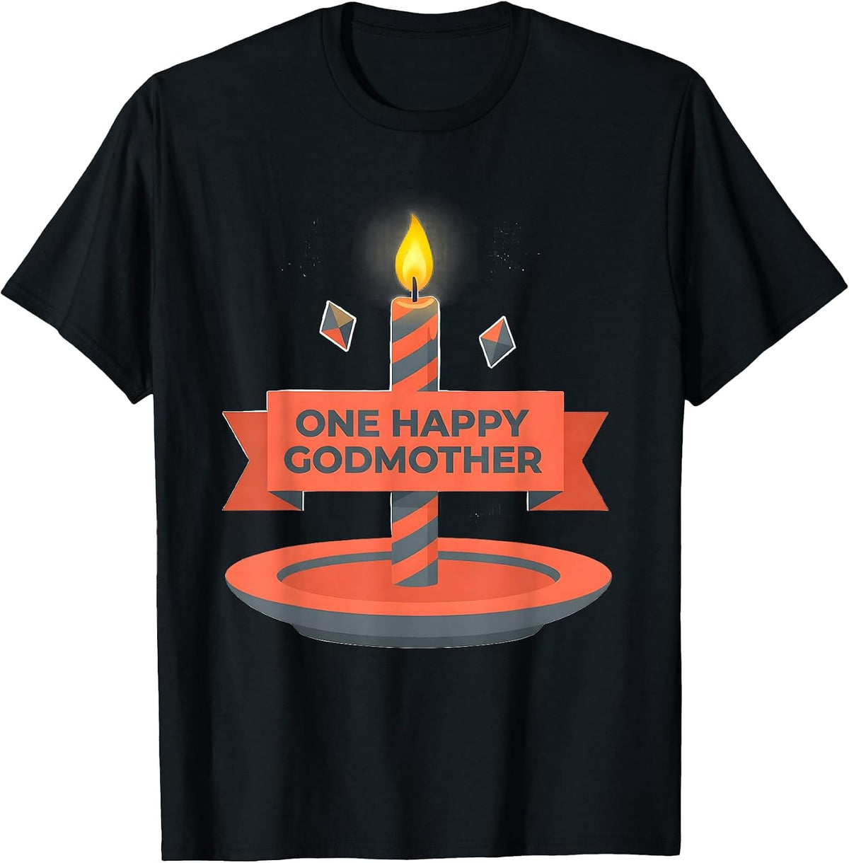 Men's One Happy Godmother Funny Family Matching 1st Birthday Gift T-Shirt - Black