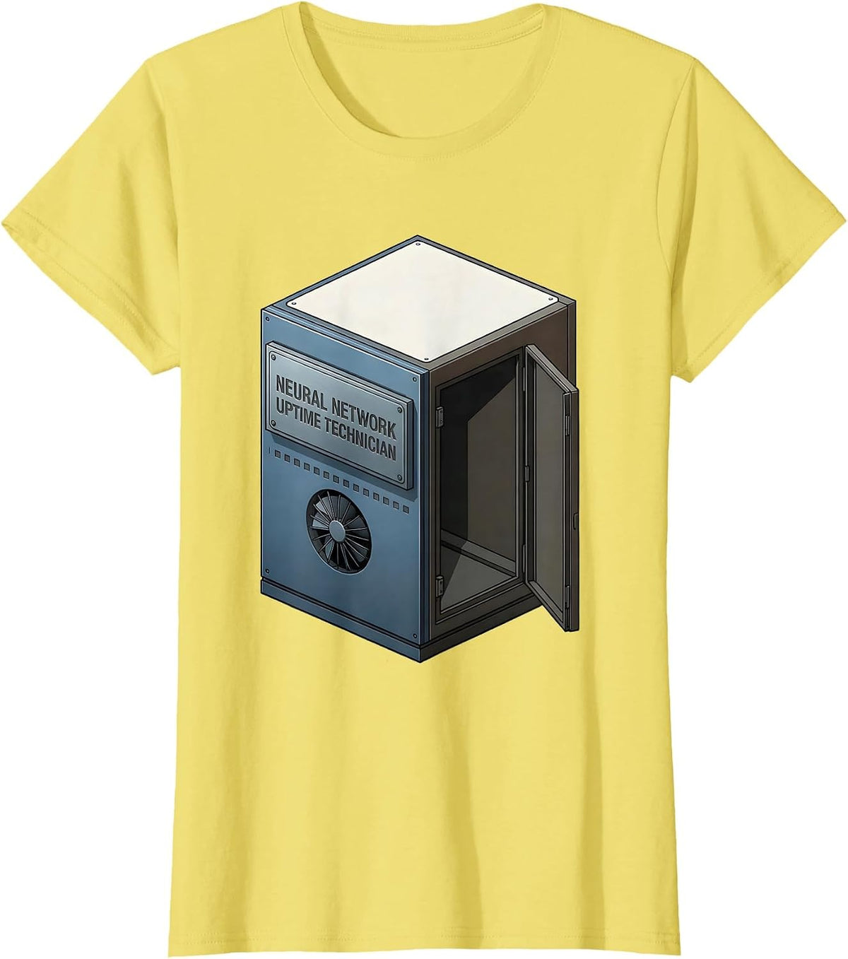 Women's Neural Network Uptime Technician Funny AI Engineer Tech T-Shirt - Lemon Yellow