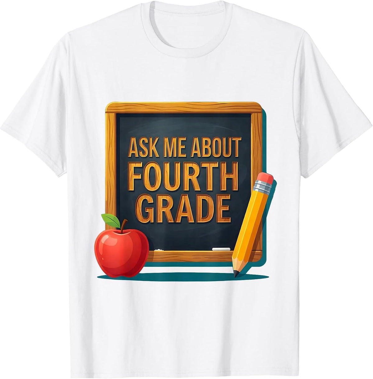 Men's Ask Me About Fourth Grade Teacher Design T-Shirt - White