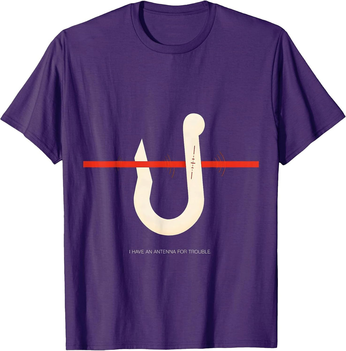 Men's I Have An Antenna For Trouble Funny Ham Radio Operator Humor T-Shirt - Purple