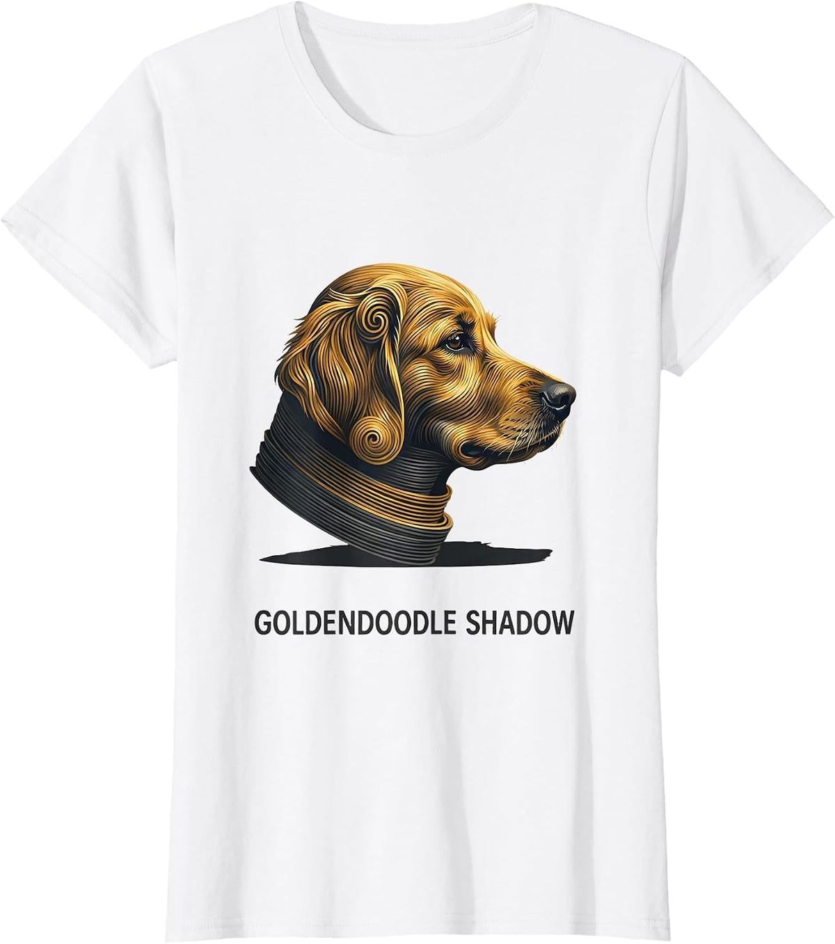 Women's Goldendoodle Shadow Minimalist Doodle Breed Owner Humor T-Shirt - White