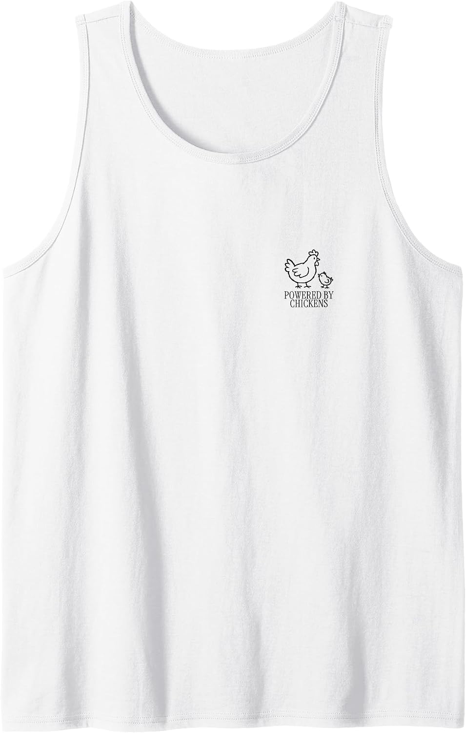 Powered By Chickens Minimalist Chicken Mom Farm Humor Sleeveless Tank Top - As Pictured