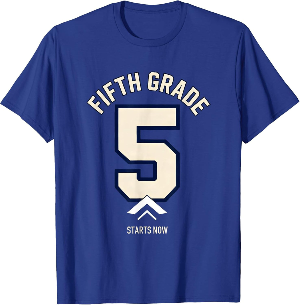 Men's Fifth Grade Starts Now Retro Teacher Back to School T-Shirt - Royal Blue
