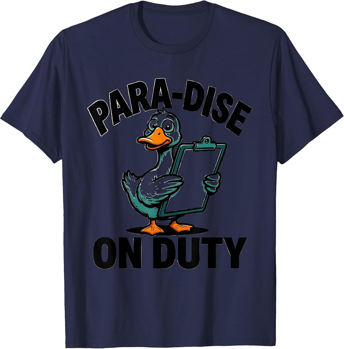Men's Para-dise On Duty Funny Paraprofessional SPED Teacher Humor T-Shirt - Navy Blue
