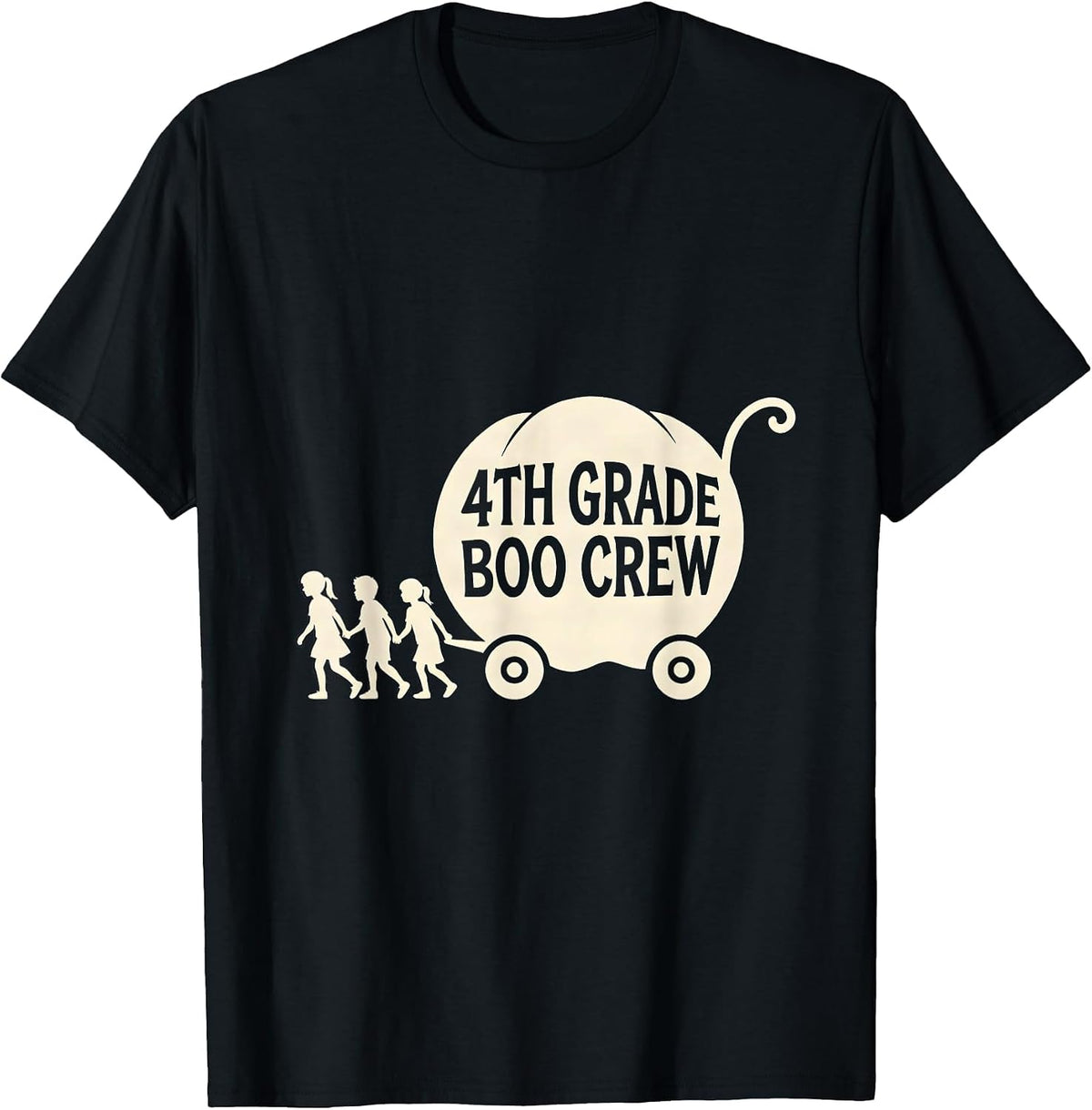 Men's 4th Grade Boo Crew Funny Fourth Grade Teacher Halloween T-Shirt - Black