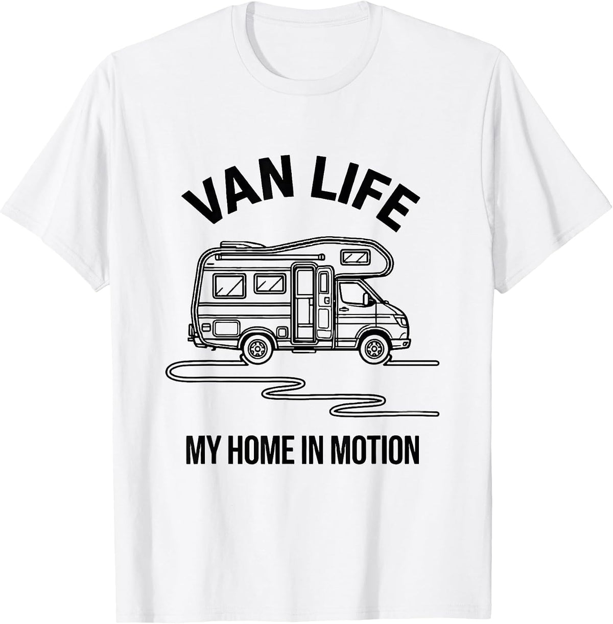 Men's Van Life, My Home In Motion Retro Camper Vanlife Nomads T-Shirt - White