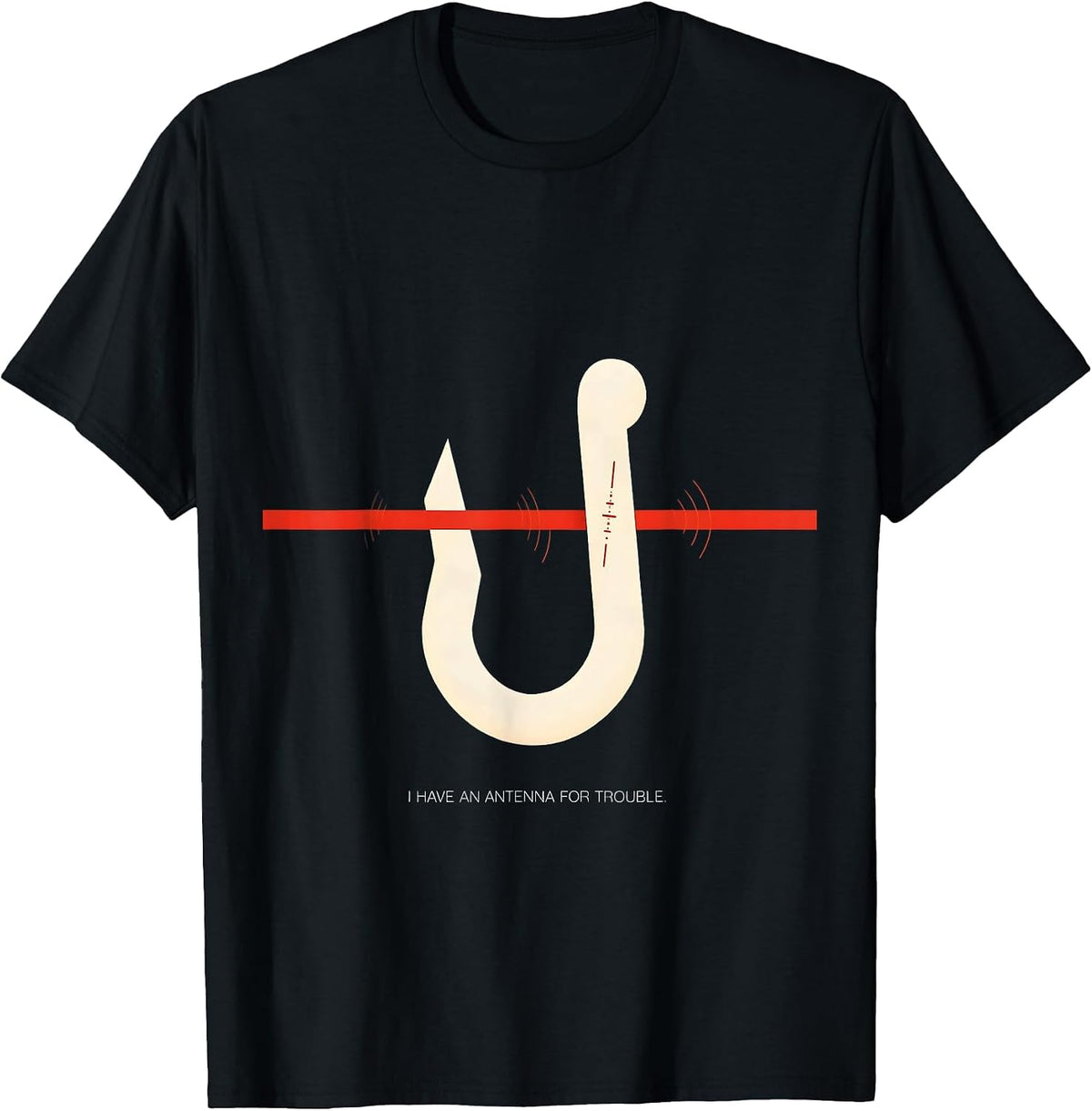 Men's I Have An Antenna For Trouble Funny Ham Radio Operator Humor T-Shirt - Black