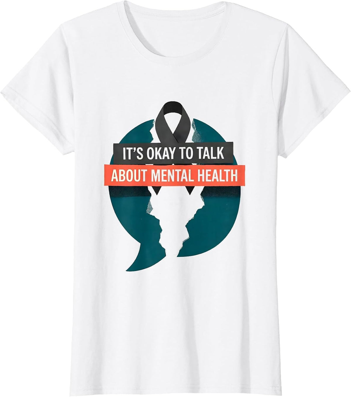 It's Okay To Talk About Mental Health Inspirational T-Shirt - White