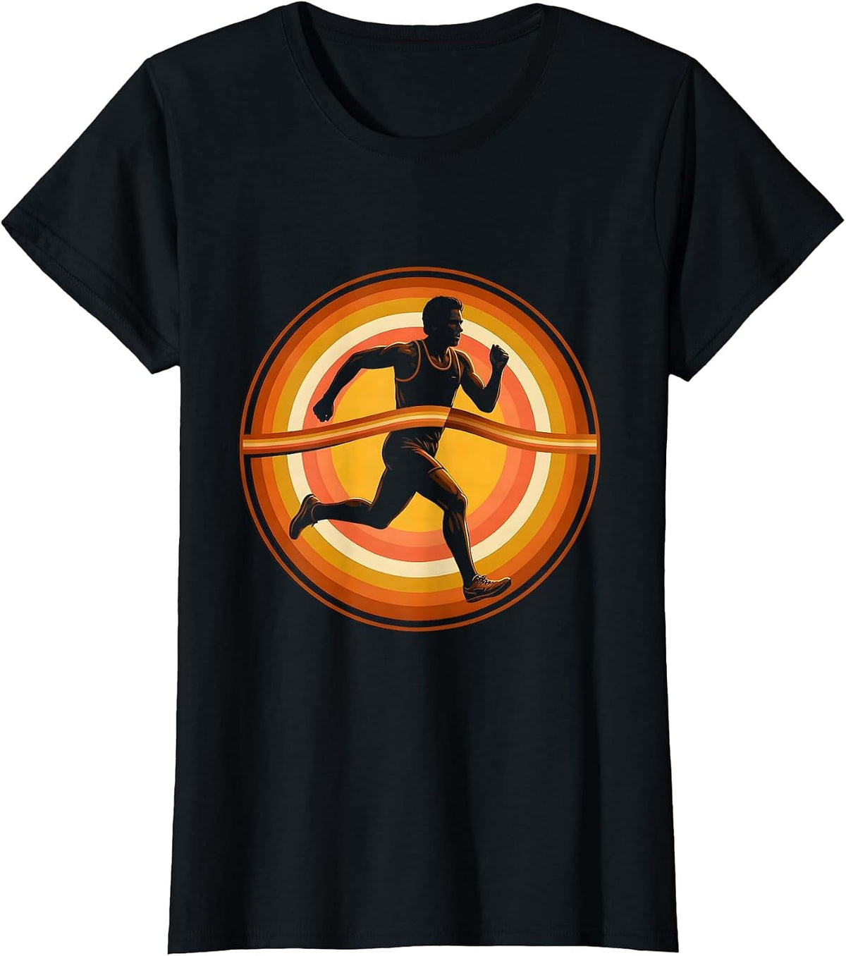 Sprinter Finish Line Burst Running Graphic T-Shirt - Black