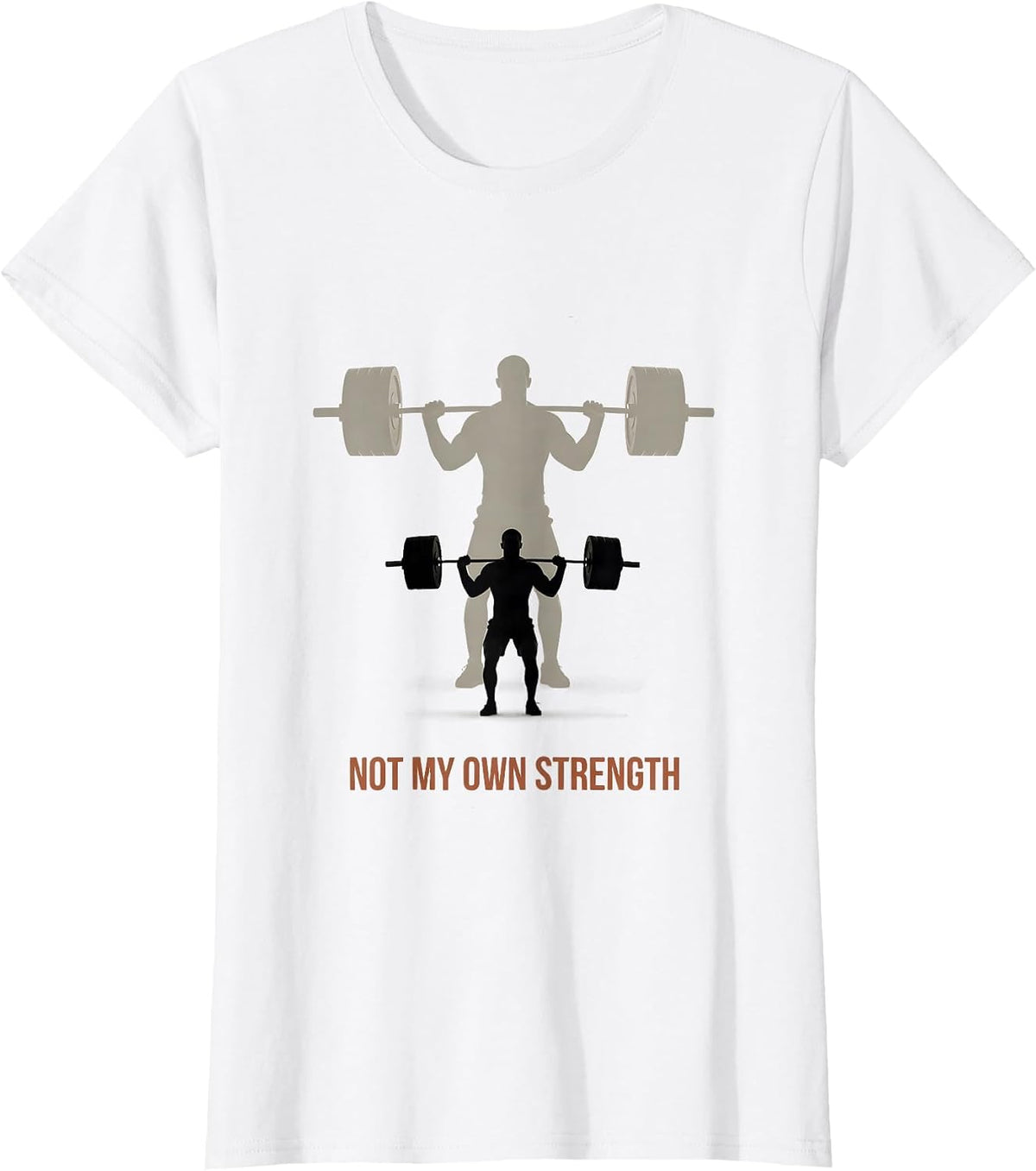 Women's Not My Own Strength Christian Gym Faith Fitness Motivational T-Shirt - White