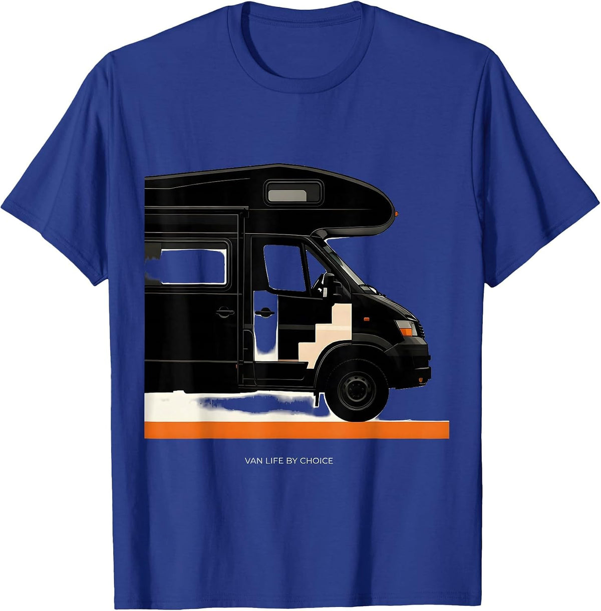 Van Life By Choice Brutalist Retro Van Dweller Nomad Pride T-Shirt - Royal Blue