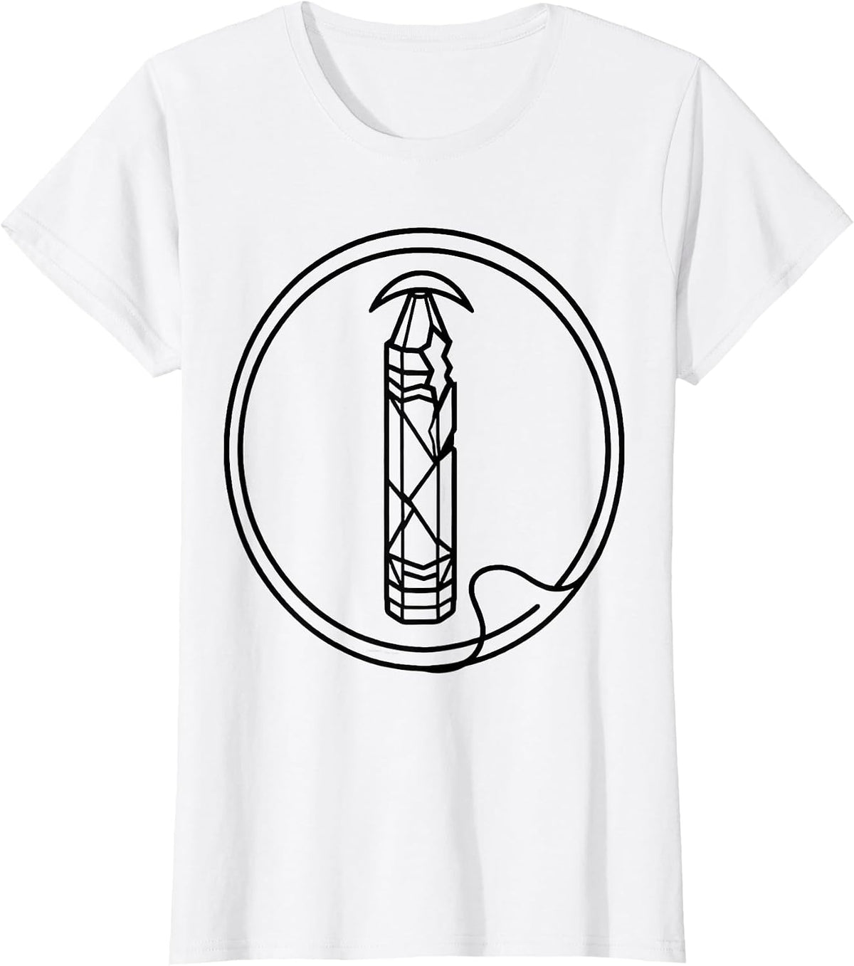 Women's Broken Crayon Line Art Mental Health Awareness Support T-Shirt - White