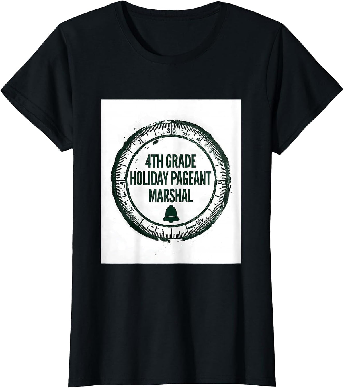 4th Grade Holiday Pageant Marshal Funny Teacher Christmas T-Shirt - Black