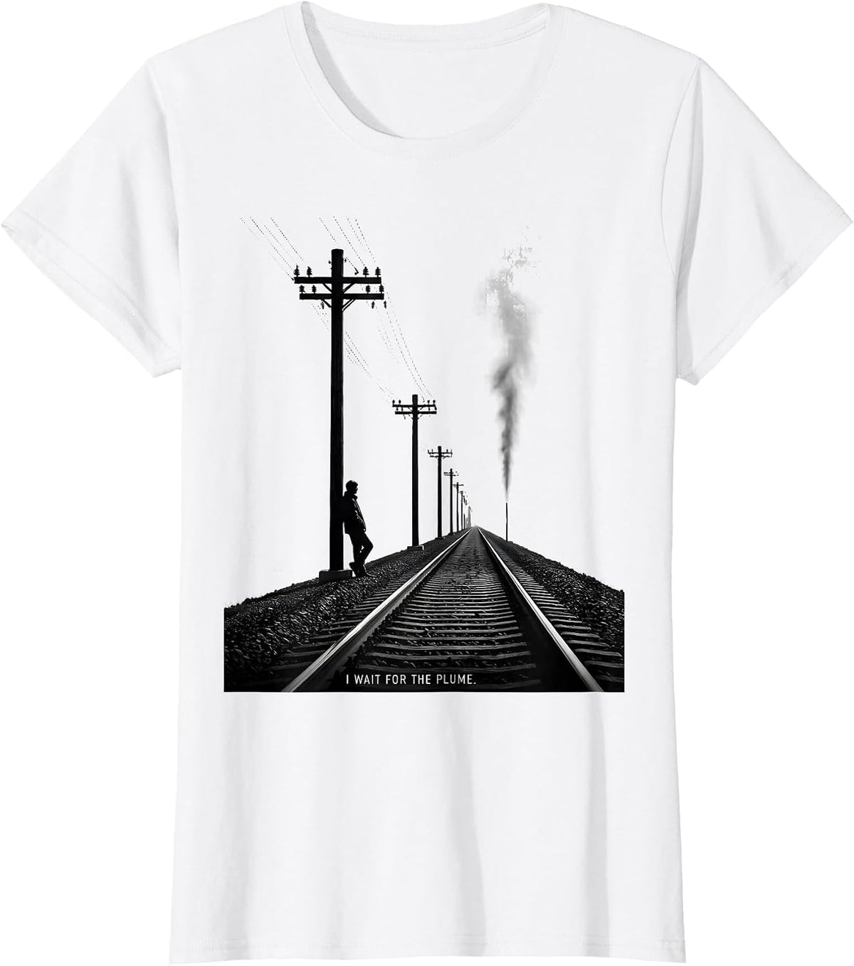 Women's I Wait For The Plume Big Boy 4014 Train Enthusiast Vintage T-Shirt - White