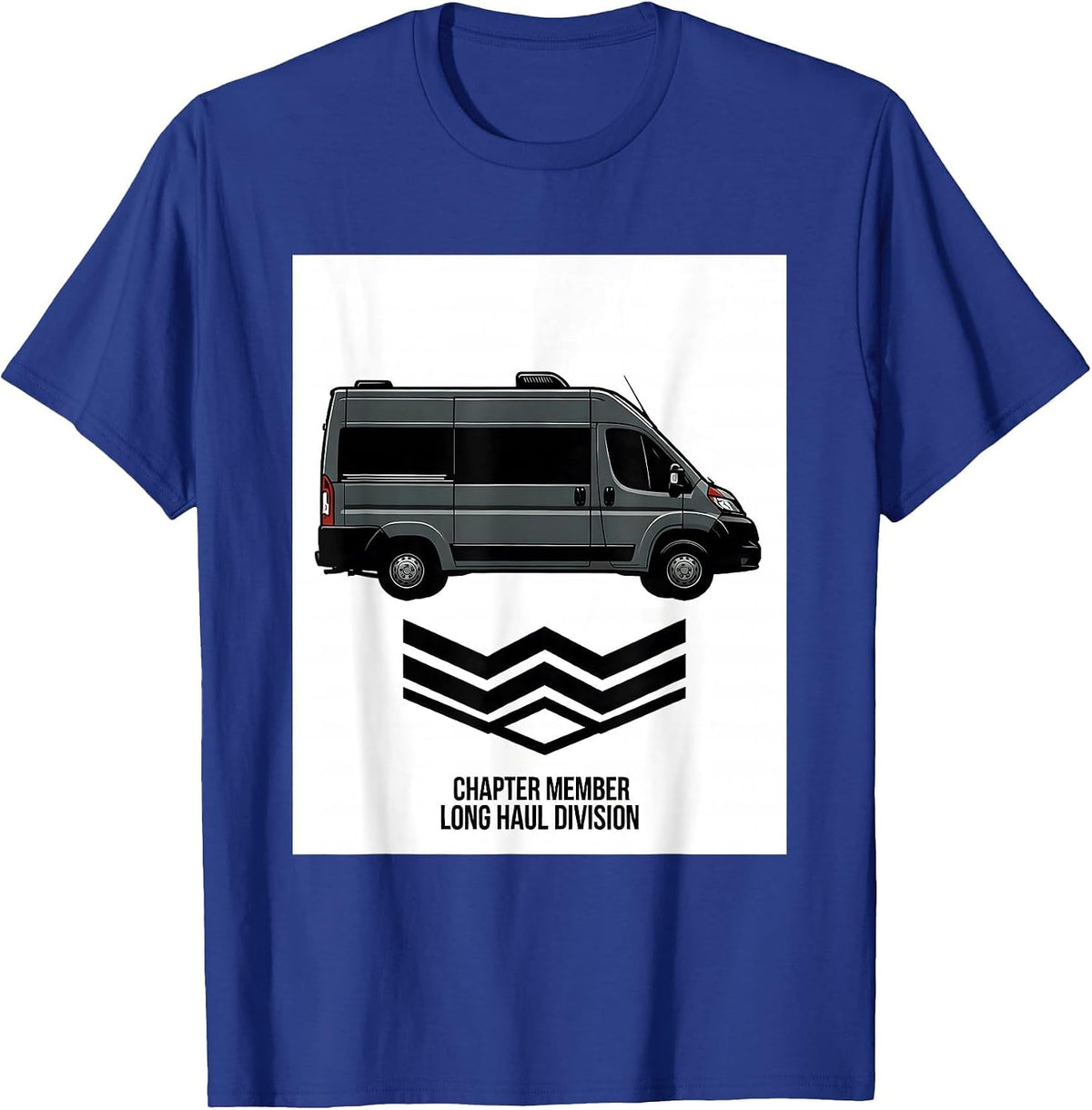 Men's Chapter Member Long Haul Division Retro Van Life Nomad Humor T-Shirt - Royal Blue
