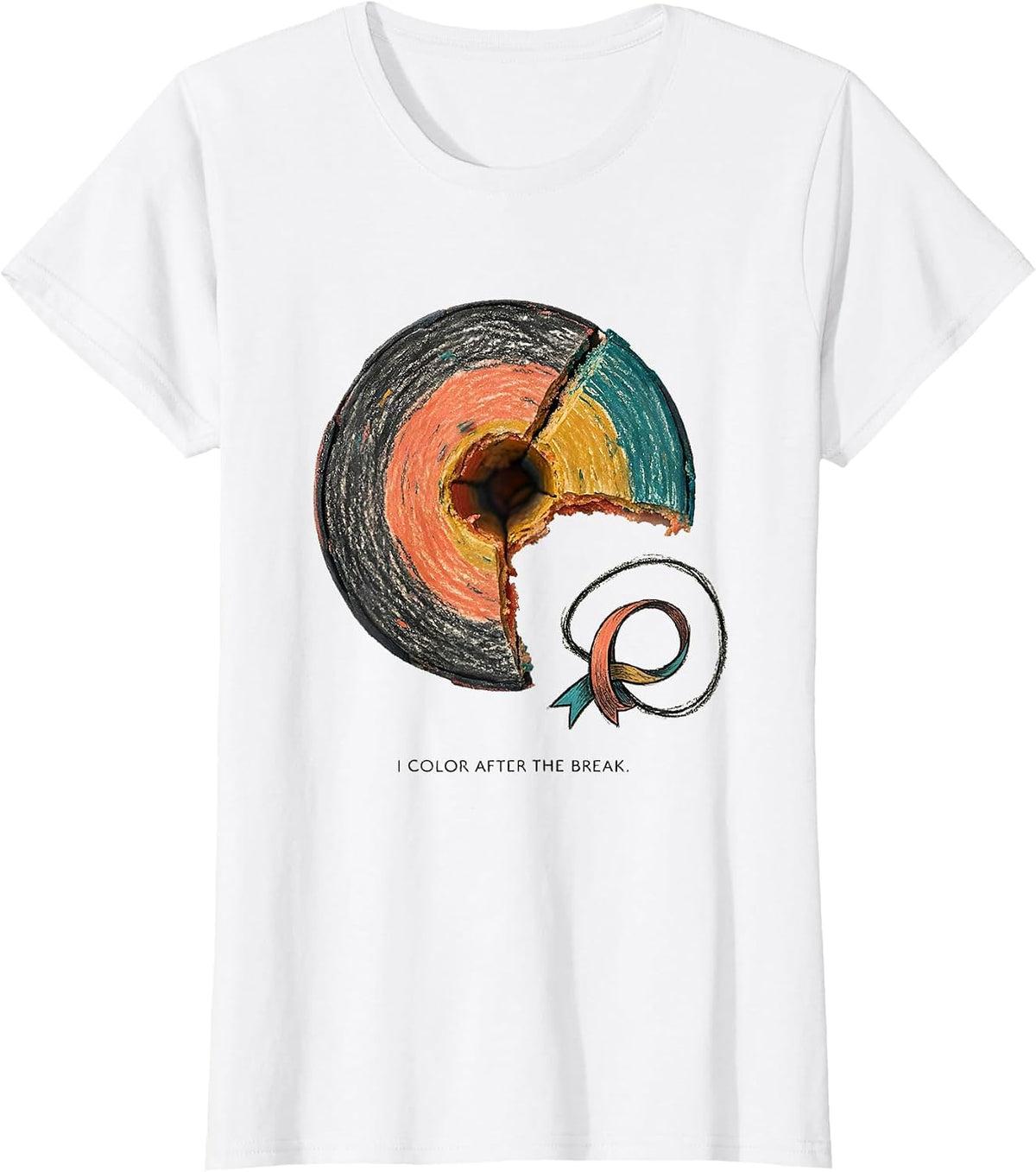 Women's I Color After The Break Mental Health Awareness Support T-Shirt - White