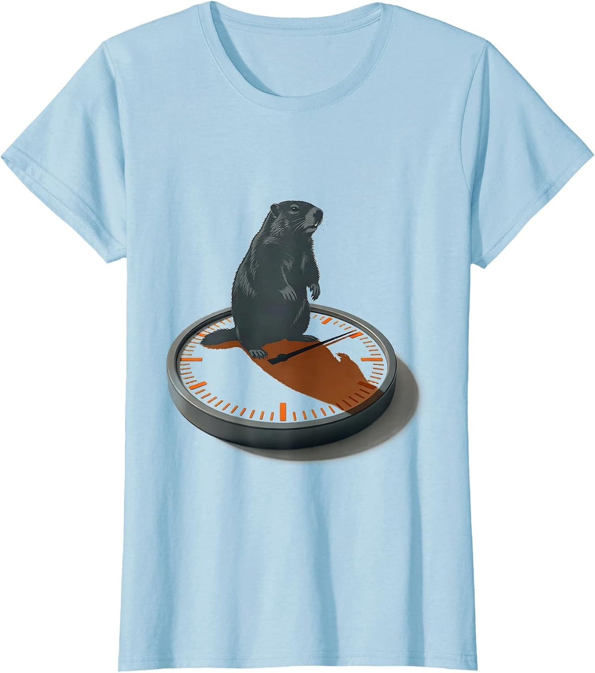 Groundhog Weather Gauge Editorial Conceptual Humor T-Shirt - Baby Blue