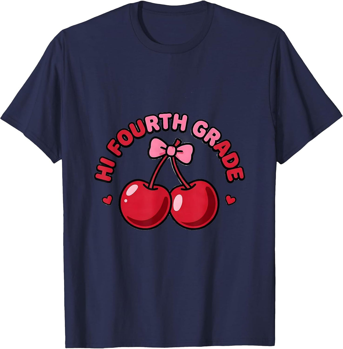 Men's Hi Fourth Grade Leopard Teacher Back To School Girls T-Shirt - Navy Blue