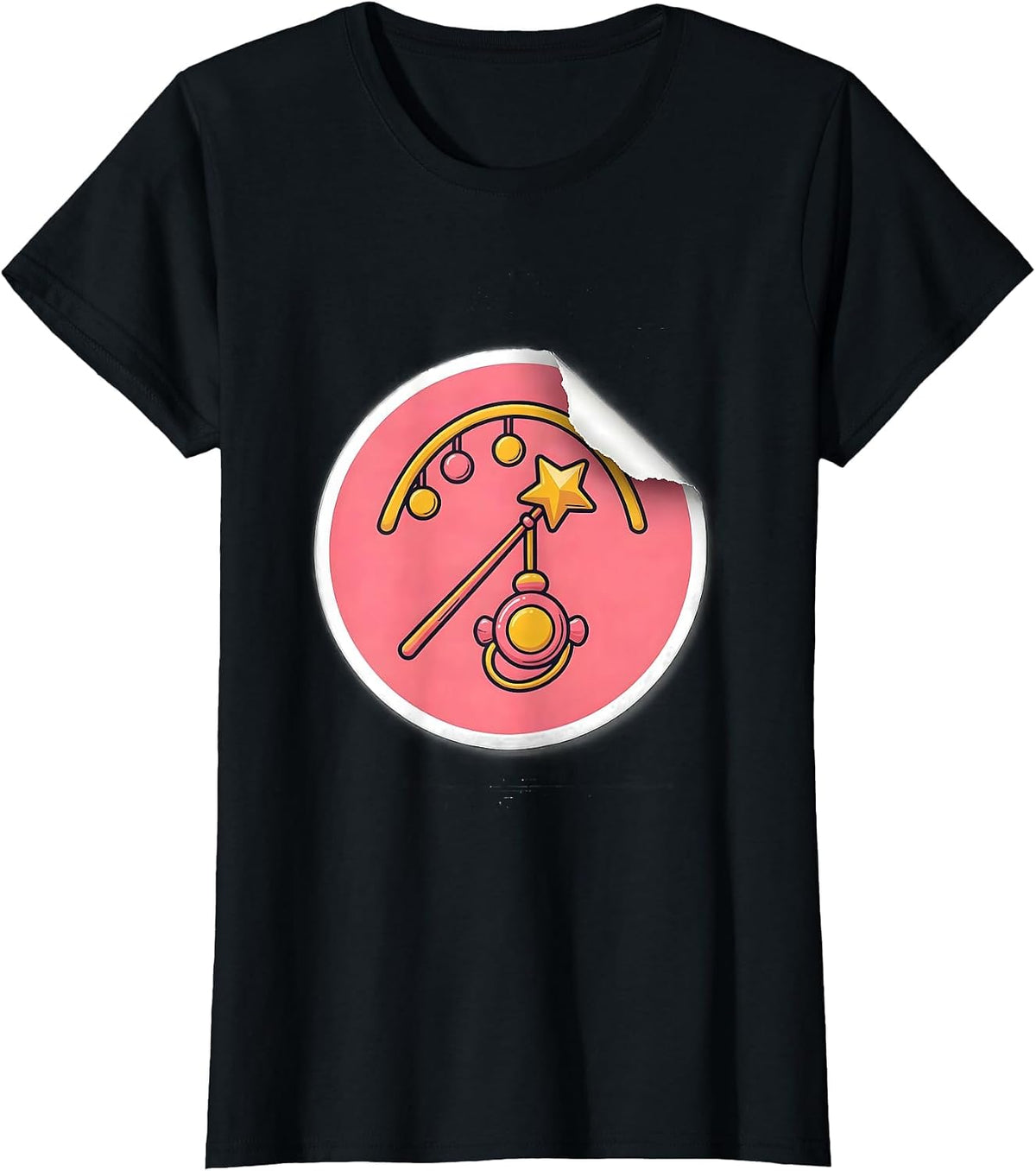 Fresh Sticker Fairy Godmother New Baby Gift Humor T-Shirt - Black