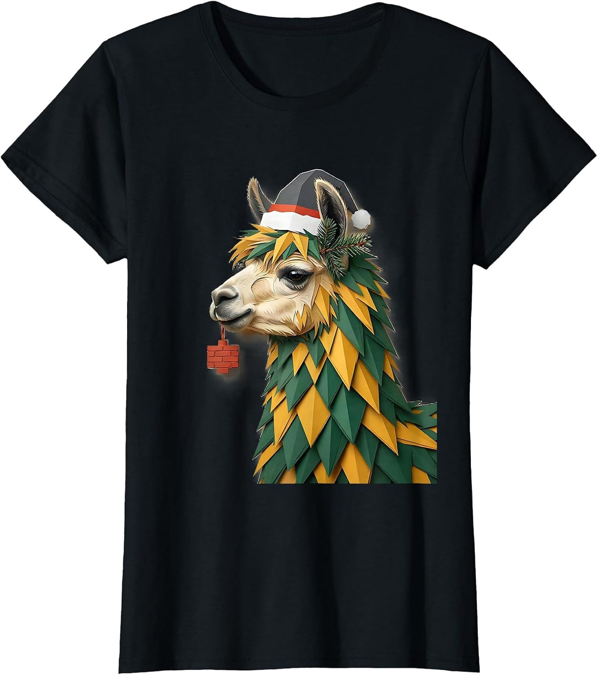 Llama Christmas Funny Animal Lover Holiday Party T-Shirt - Black