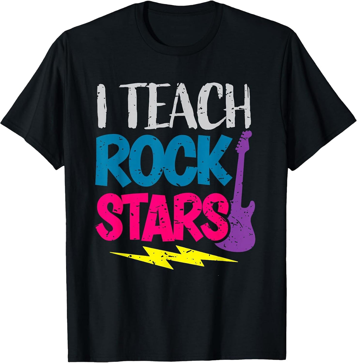 I Teach Rockstars Tee Orchestra Music Teacher Back to School T-Shirt - Black