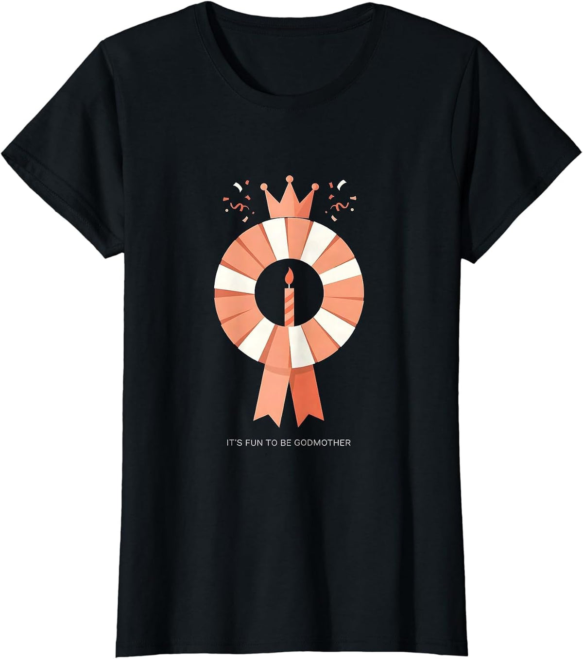 It's Fun To Be Godmother Minimalist Birthday Party Matching T-Shirt - Black