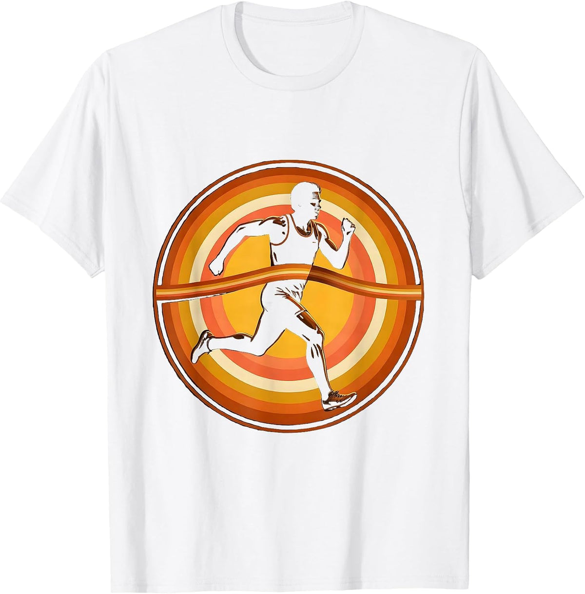 Sprinter Finish Line Burst Running Graphic T-Shirt - White