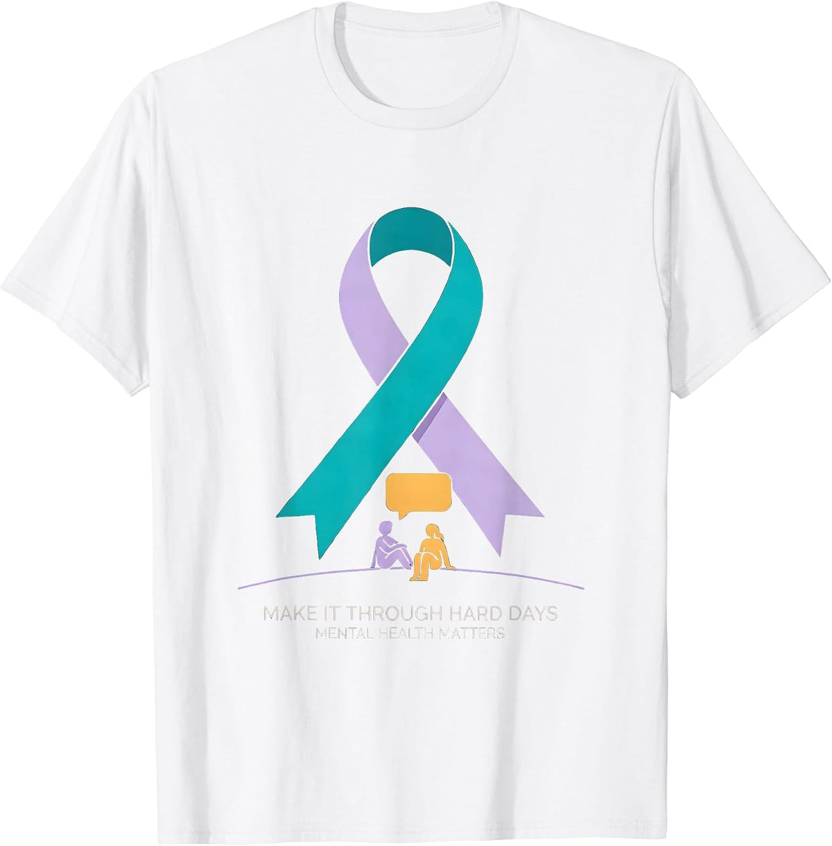 Men's Make It Through Hard Days Mental Health Support T-Shirt - White