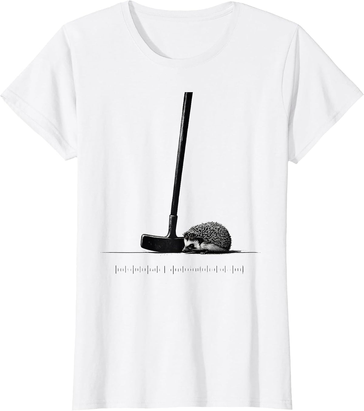 Women's Croquet Mallet and Hedgehog Ball Minimalist Alice T-Shirt - White