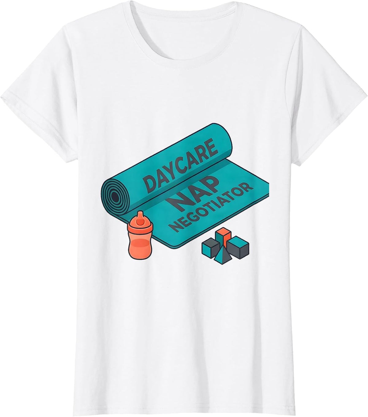 Daycare Nap Negotiator Funny Childcare Provider Teacher Gift T-Shirt - White