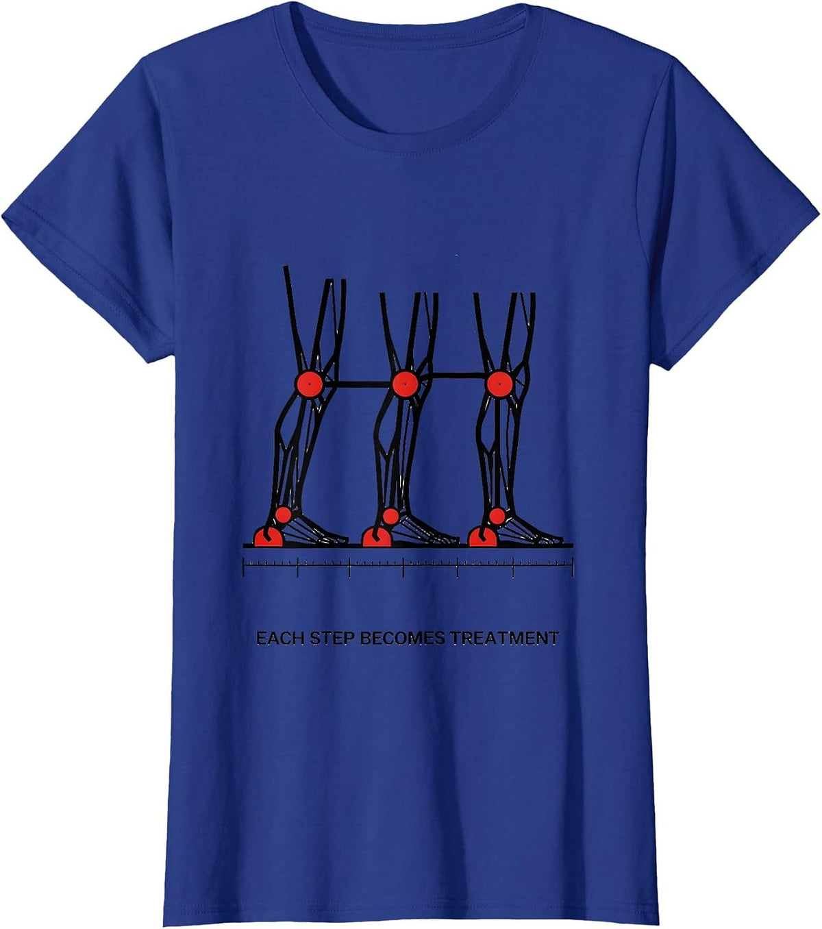 Women's Each Step Becomes Treatment Swiss International PT Physical T-Shirt - Royal Blue