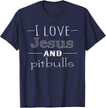 I Love Jesus and Pitbulls t-Shirt T-Shirt - Navy Blue