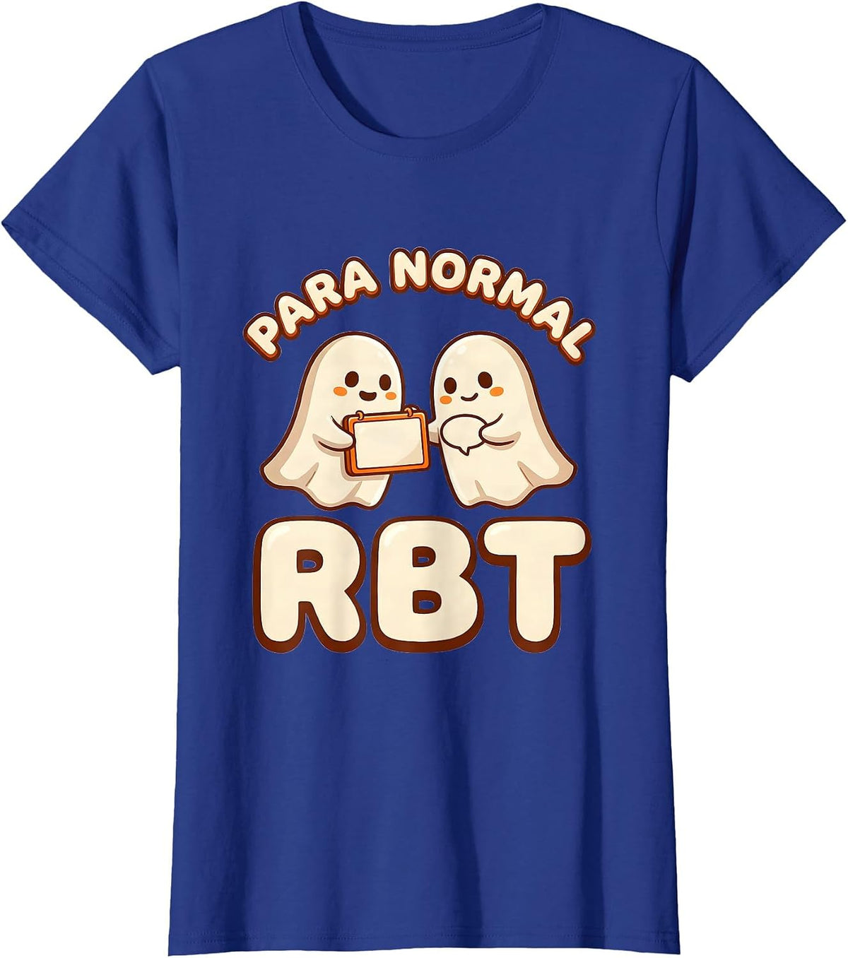 Women's Para Normal RBT Cute Kawaii Ghost Paraprofessional Halloween T-Shirt - Royal Blue