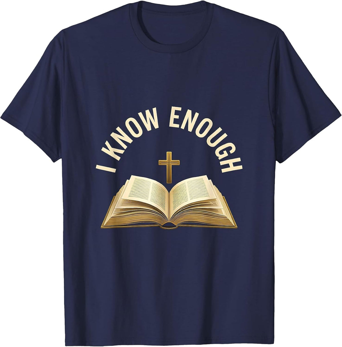 I Know Enough Substitute Teacher Design T-Shirt - Navy Blue