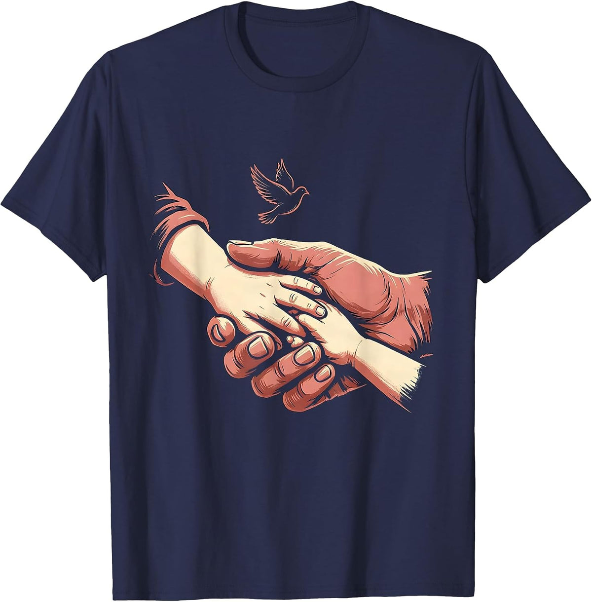 Men's Paraprofessional Guiding Hand Illustration T-Shirt - Navy Blue