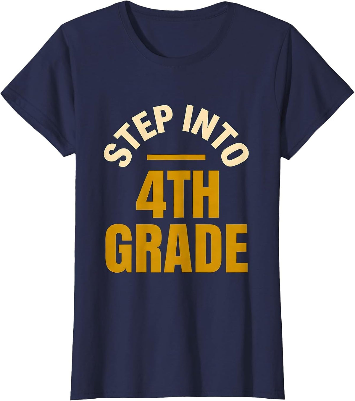 Women's Step Into 4th Grade Fourth Grade Teacher Back To School T-Shirt - Navy Blue