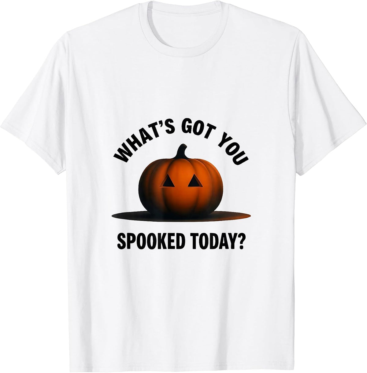 Men's What's Got You Spooked Today Minimalist Halloween School T-Shirt - White