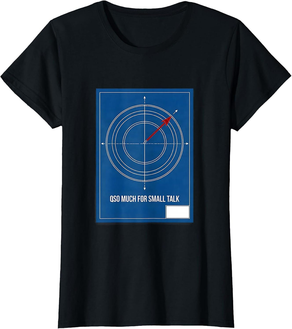 Women's QSO Much For Small Talk Funny Ham Radio Operator Enthusiast T-Shirt - Black