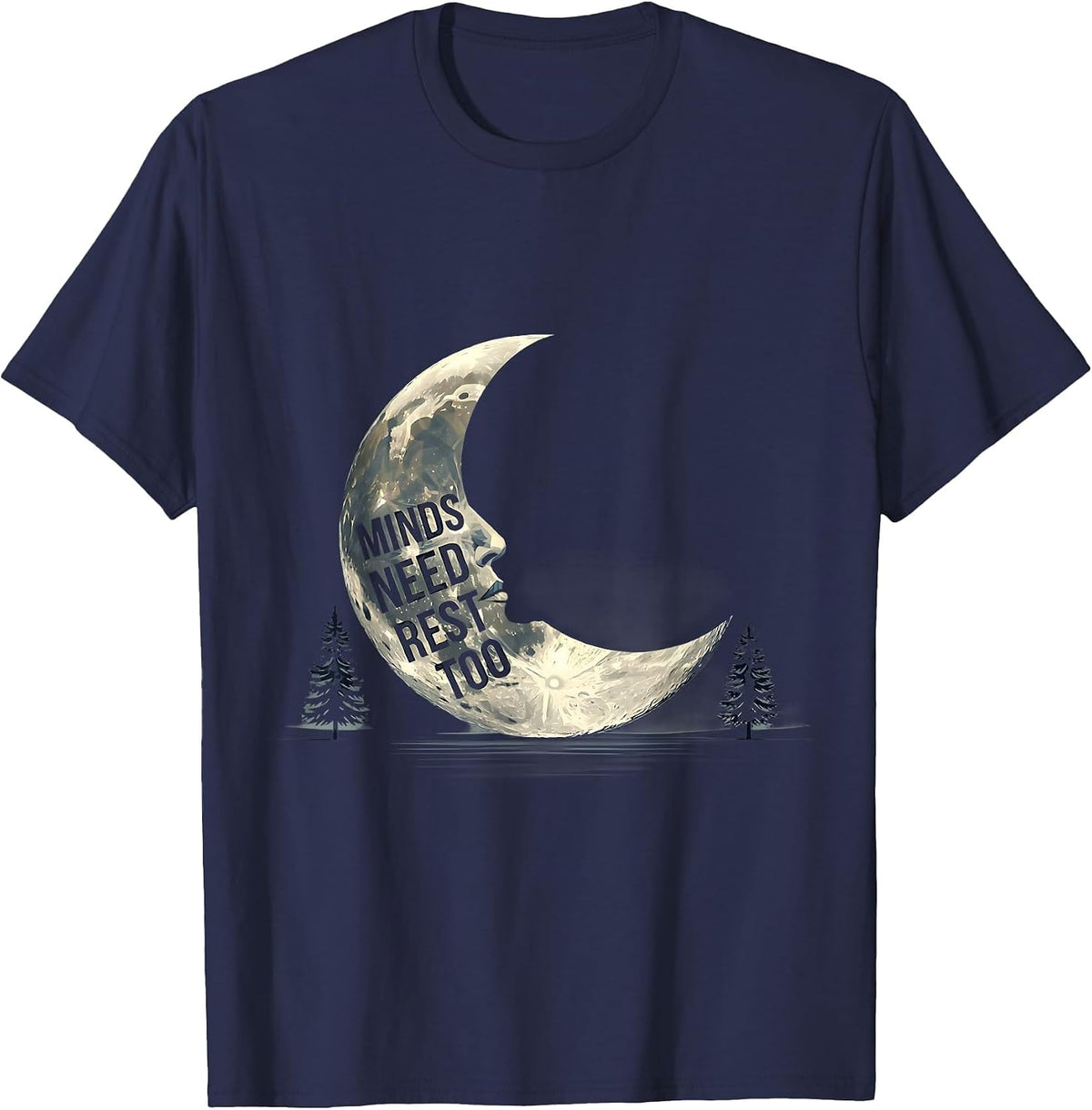 Minds Need Rest Too Mental Health Awareness Design T-Shirt - Navy Blue