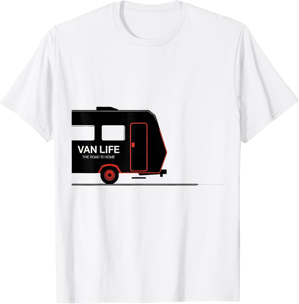 Men's Van Life The Road Is Home Retro Camper Nomad Pride T-Shirt - White