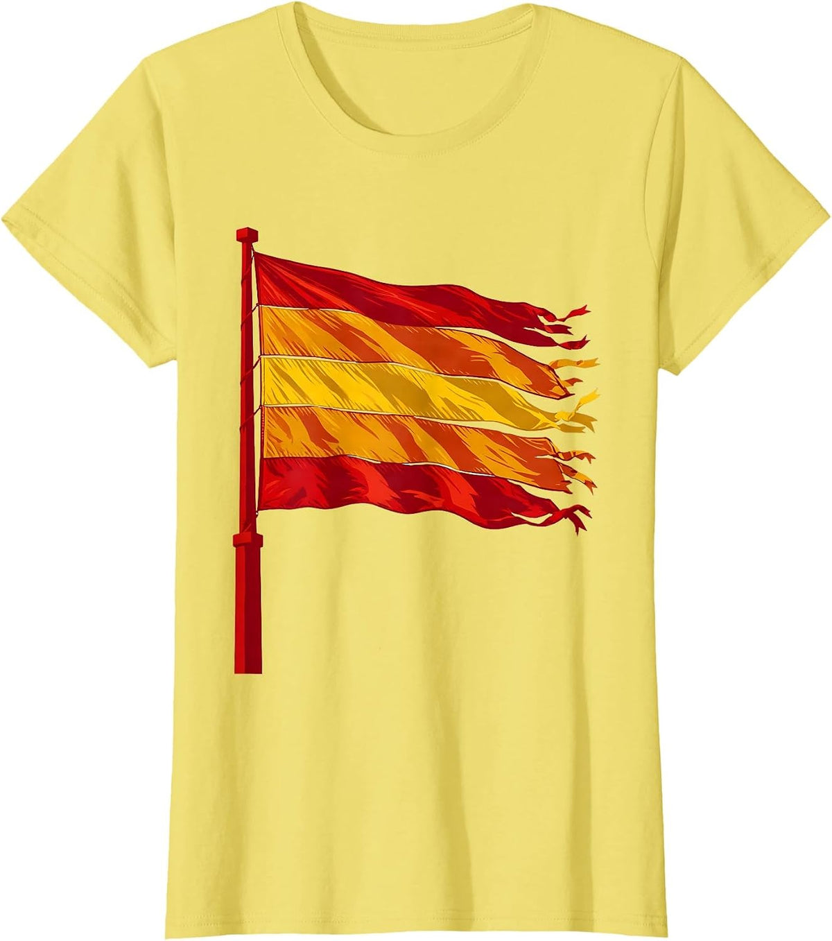 Rainbow Flag in the Wind Pride Graphic T-Shirt - Lemon Yellow