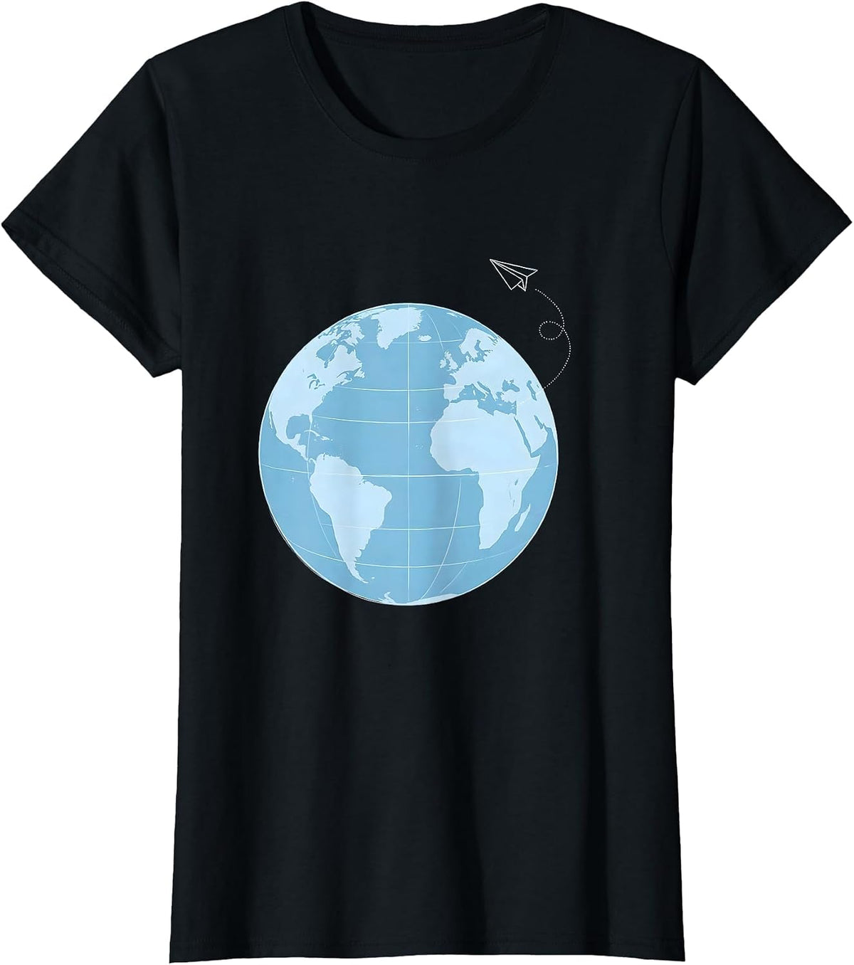 4th Grade Teacher Globe Airplane Graphic T-Shirt - Black