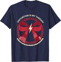 Distortion Is My Therapy Rock Band Guitar Design T-Shirt - Navy Blue