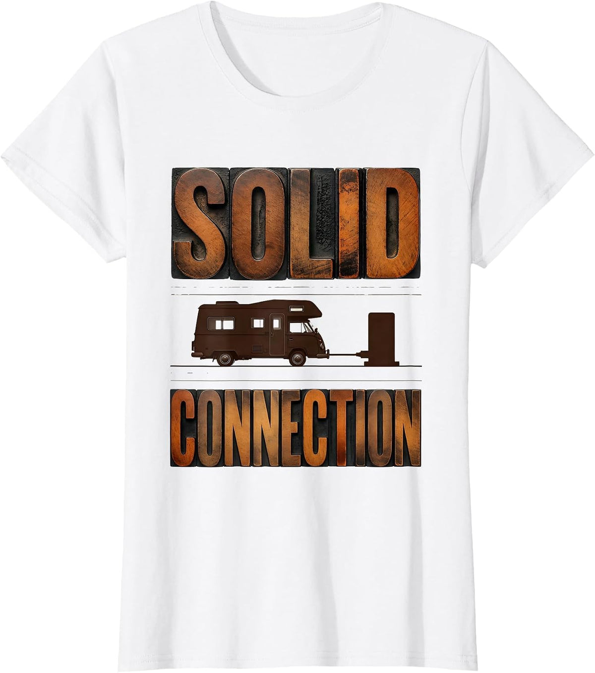 Solid Connection Retro Van Life Nomads Camper Van Dwellers T-Shirt - White