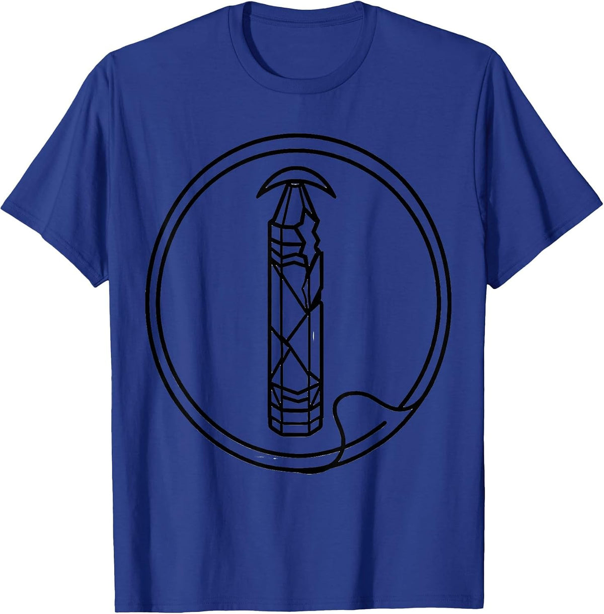 Men's Broken Crayon Line Art Mental Health Awareness Support T-Shirt - Royal Blue