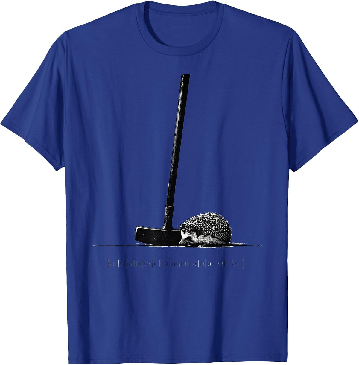 Men's Croquet Mallet and Hedgehog Ball Minimalist Alice T-Shirt - Royal Blue